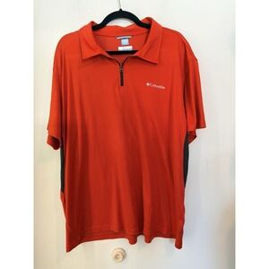 Columbia Freezer Coil Light‎ Weight 1/4 Zip Shirt Orange Mens XL Short Sleeve
